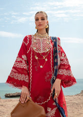 5A | Stars of Fire - Flame red | 3PC Unstitched Lawn Crimson By Saira Shakira